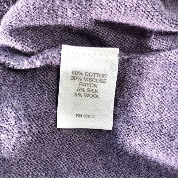J Jill dusty purple lightweight v neck long sleeve tunic sweater cotton blend XS - Picture 7 of 8